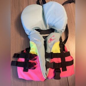 O’Neill Infant Superlite USCG Approved Life Vest – Pink/Teal – Kids <30 lbs